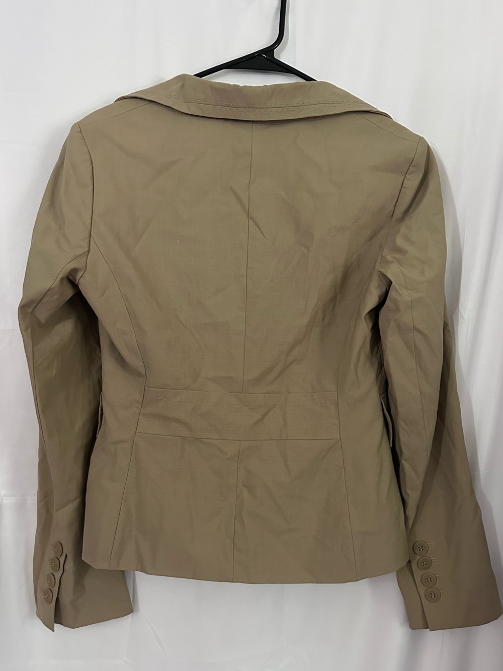 Ann Taylor LOFT Taupe Cropped Women's Blazer Jacket - Picture 6 of 7